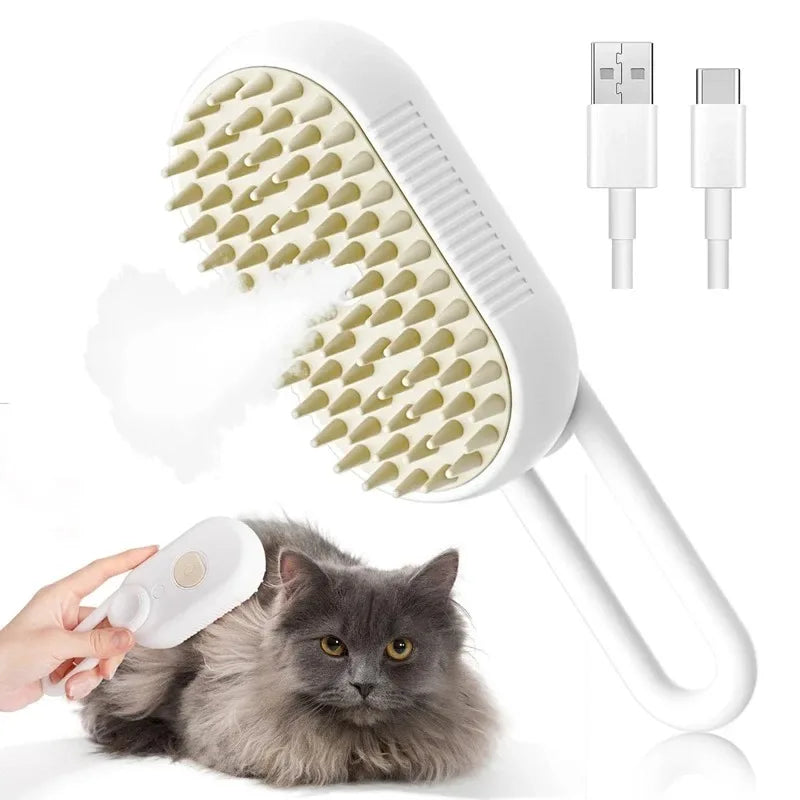 Steam brush for pets