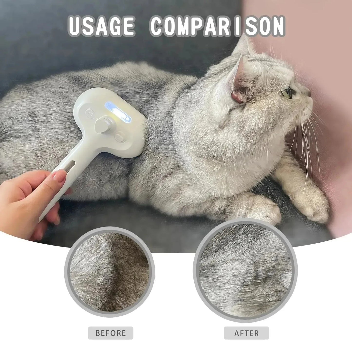 Steam brush for pets